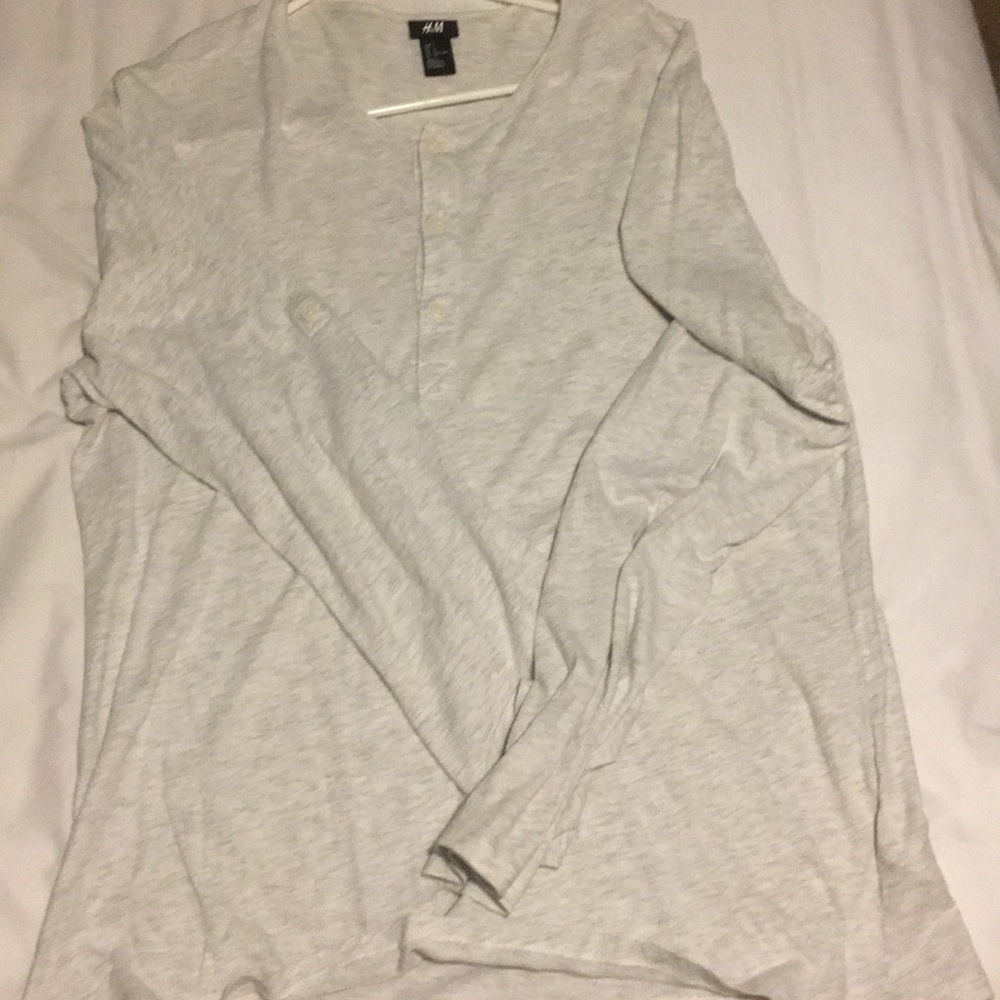 H&M Long Sleeve T-Shirt White Casual/Nice L